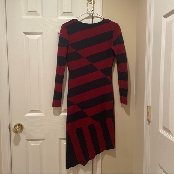 Slate & Willow Sweater asymmetrical hem stripe dress - Picture 7 of 10